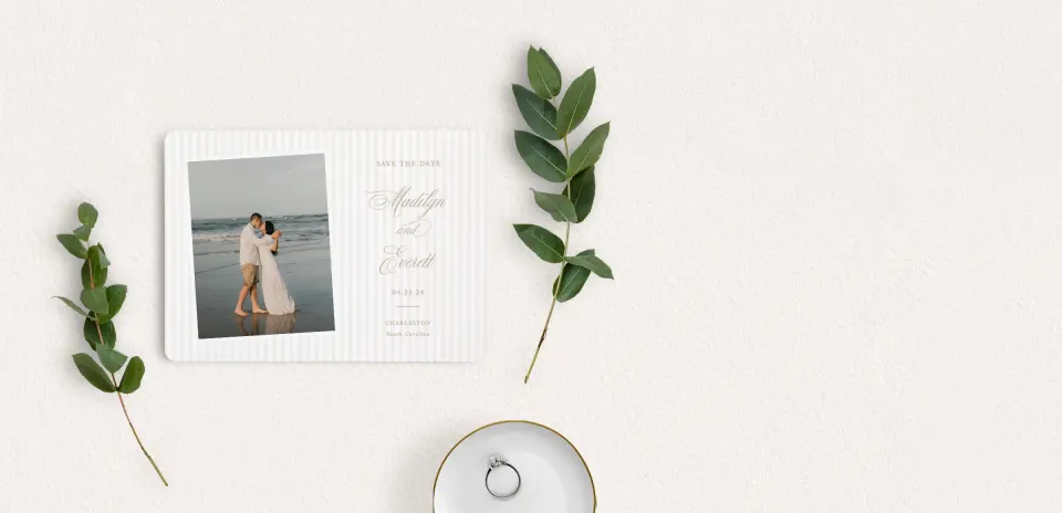 Save the Date Card with Optional Guest Addressing Service