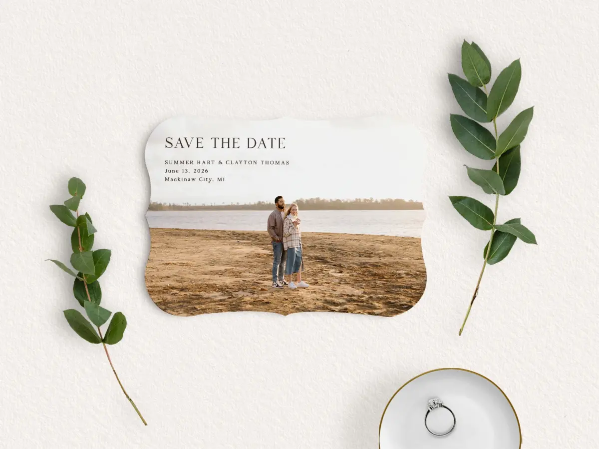 Save the Date Card with Optional Guest Addressing Service