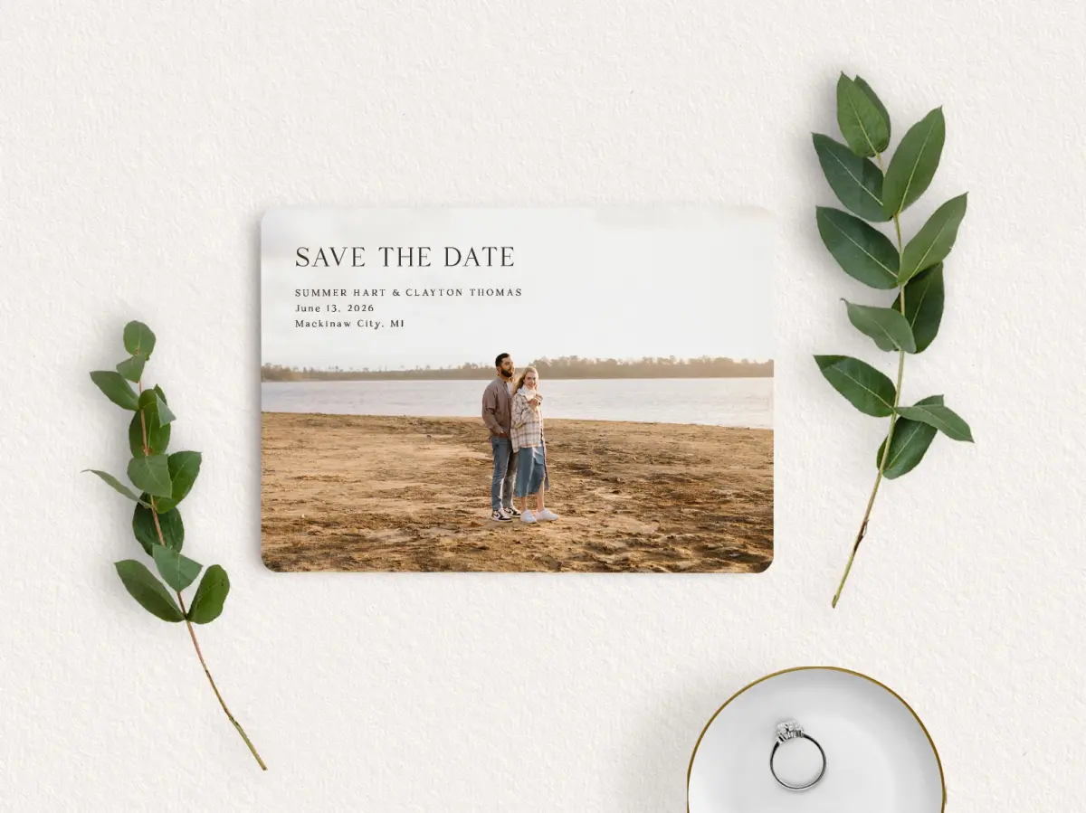 Save the Date Card with Optional Guest Addressing Service