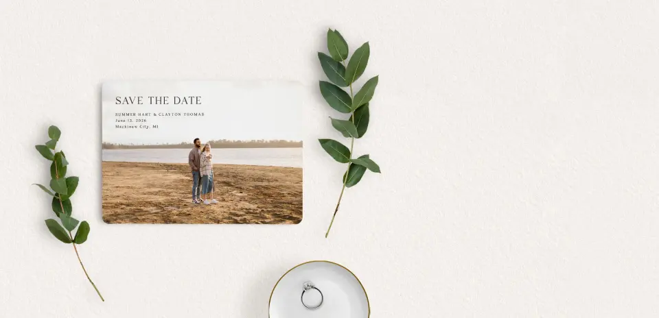 Save the Date Card with Optional Guest Addressing Service