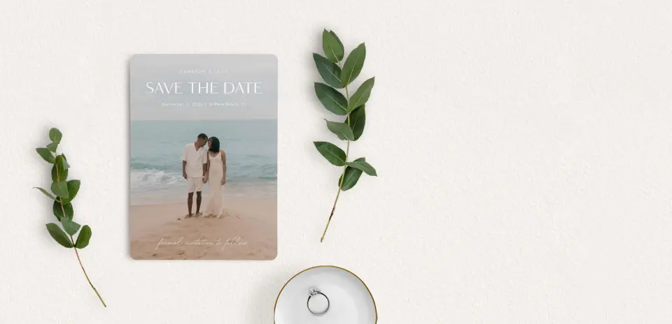 Save the Date Card with Optional Guest Addressing Service