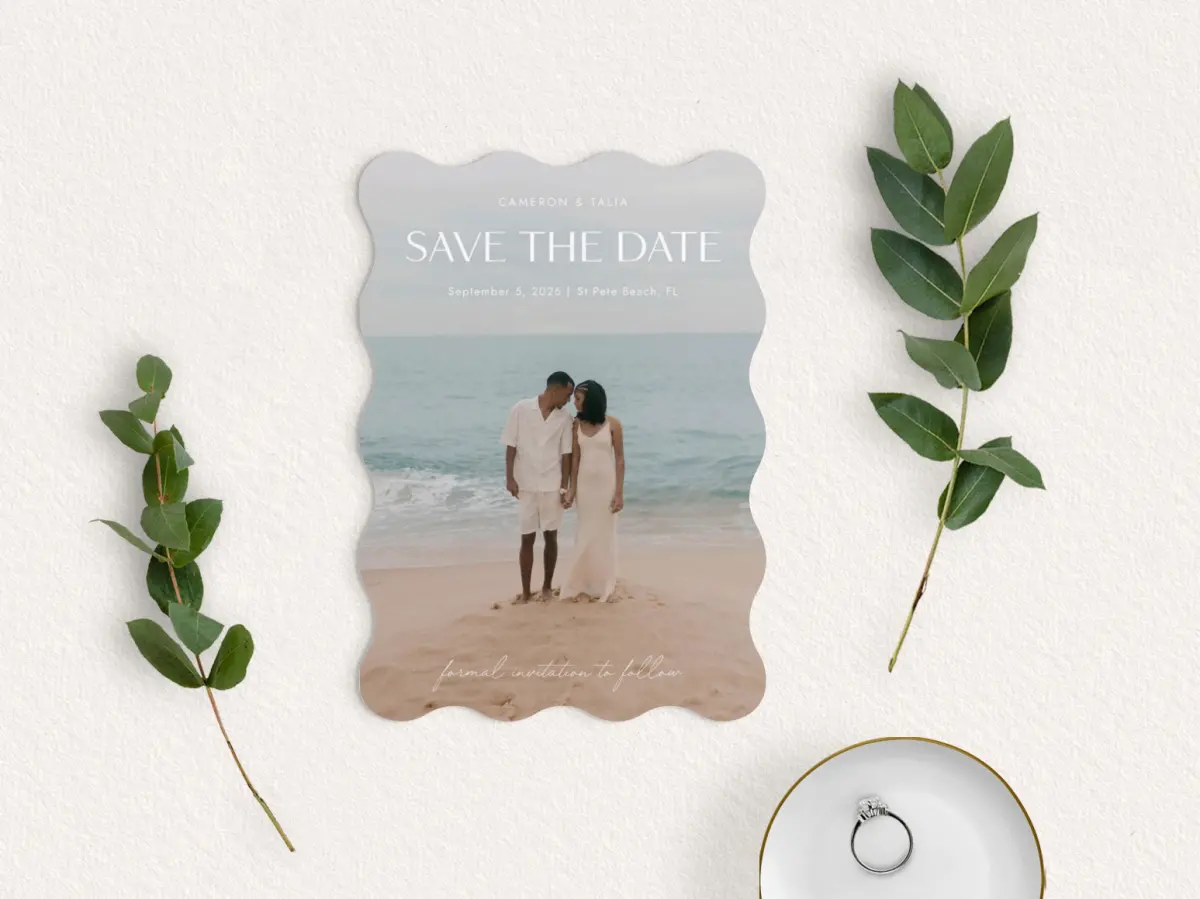 Save the Date Card with Optional Guest Addressing Service