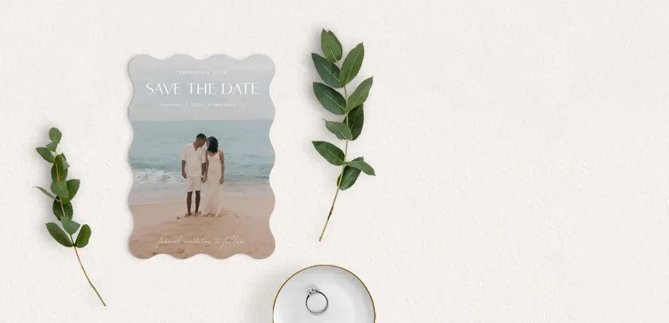 Save the Date Card with Optional Guest Addressing Service