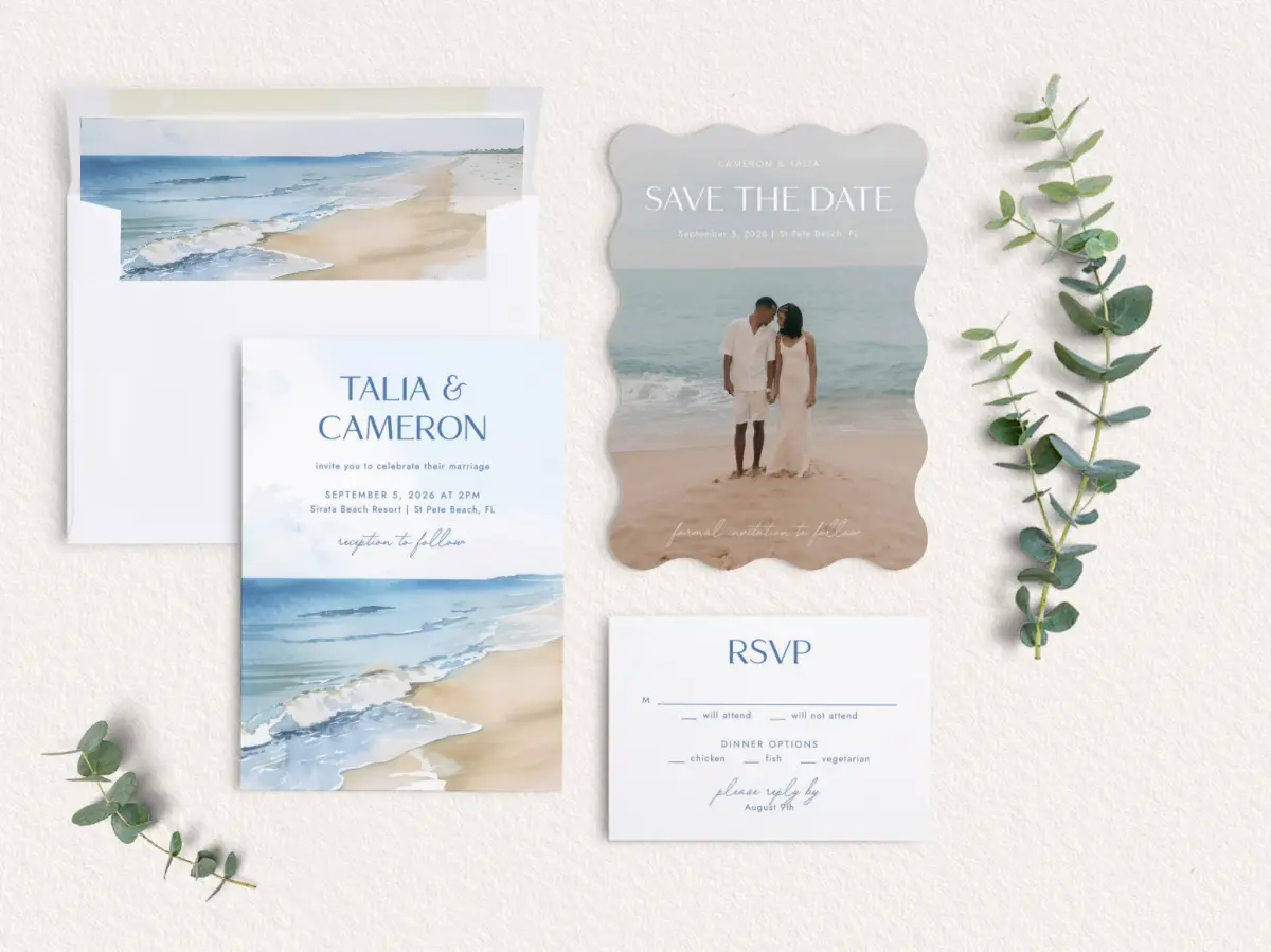 Front of Save the Date Card