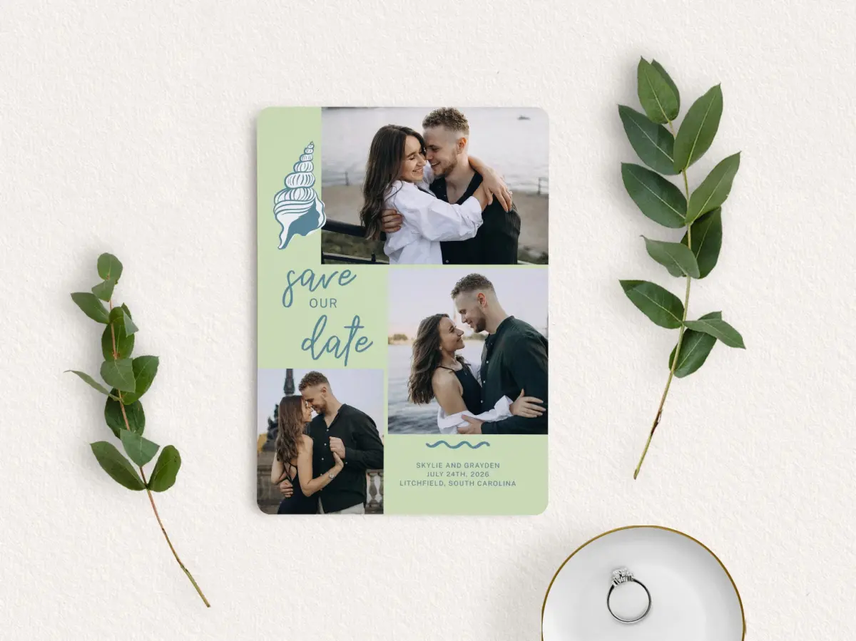 Save the Date Card with Optional Guest Addressing Service