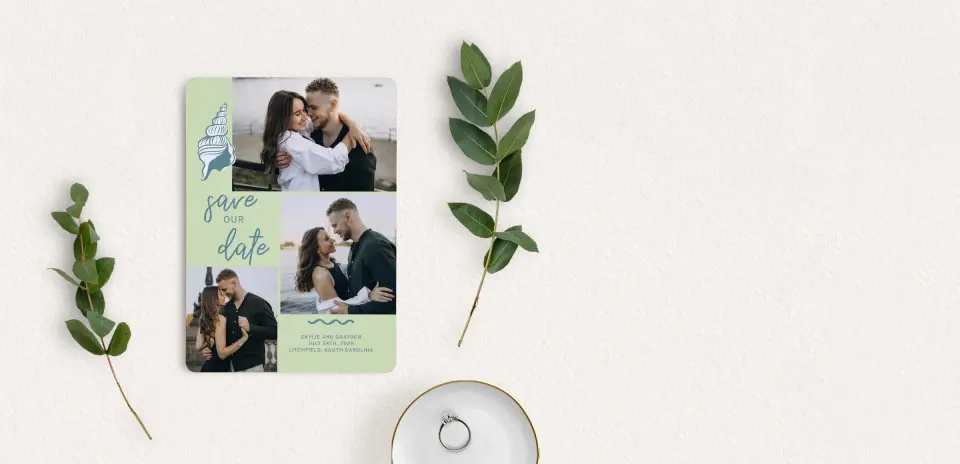 Save the Date Card with Optional Guest Addressing Service