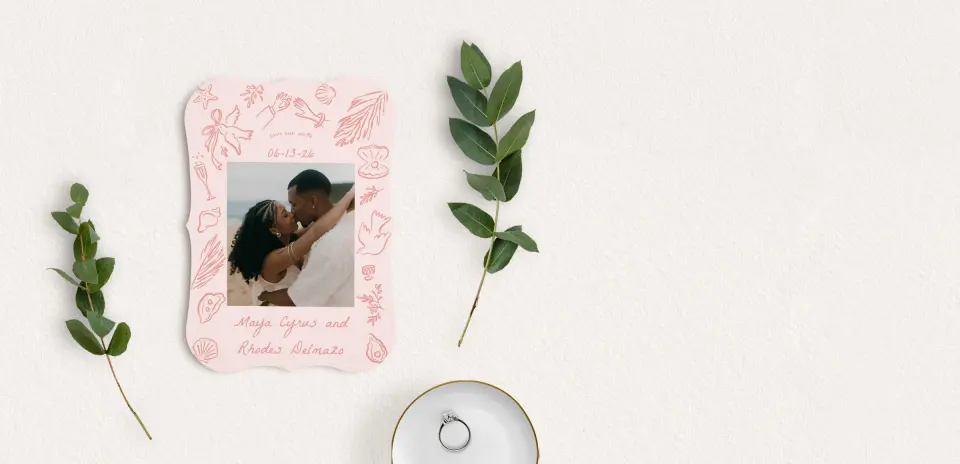 Save the Date Card with Optional Guest Addressing Service