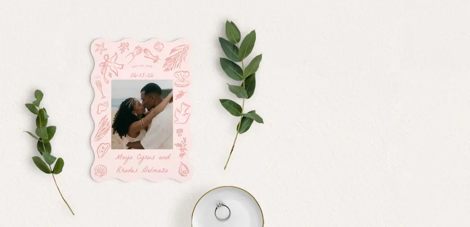Save the Date Card with Optional Guest Addressing Service