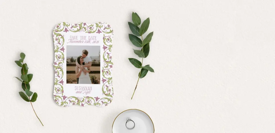 Save the Date Card with Optional Guest Addressing Service