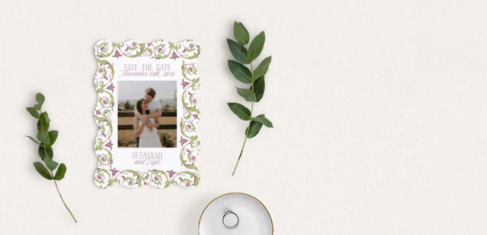 Save the Date Card with Optional Guest Addressing Service