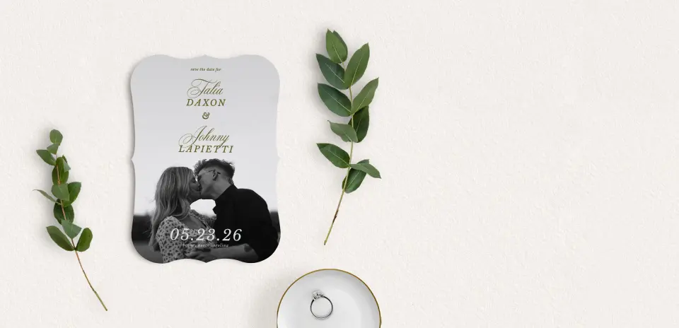 Save the Date Card with Optional Guest Addressing Service
