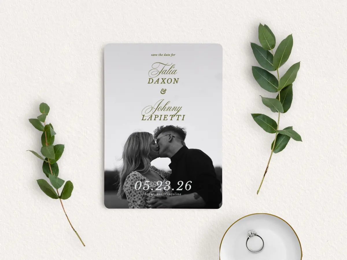 Save the Date Card with Optional Guest Addressing Service