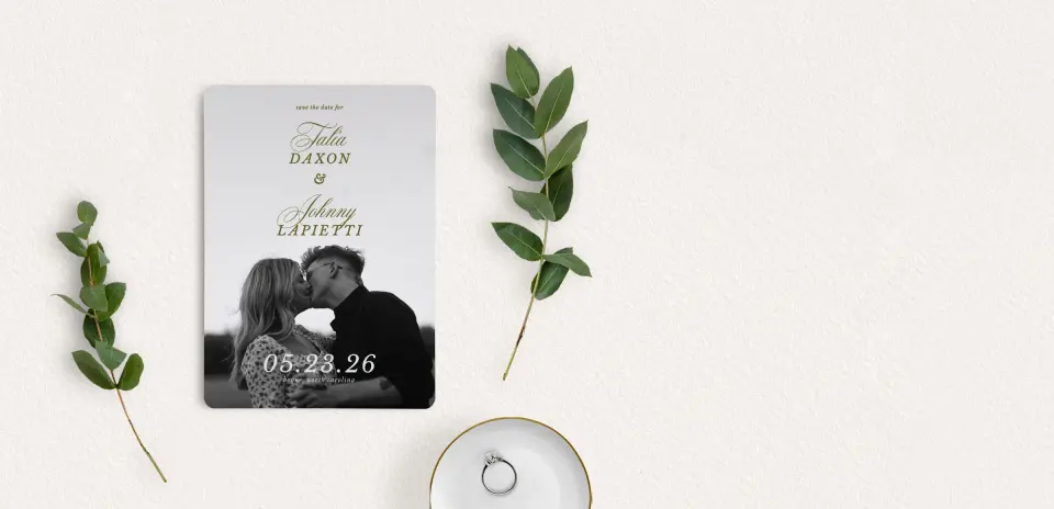 Save the Date Card with Optional Guest Addressing Service