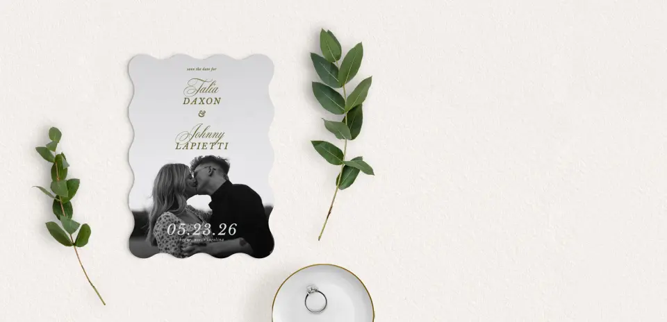 Save the Date Card with Optional Guest Addressing Service