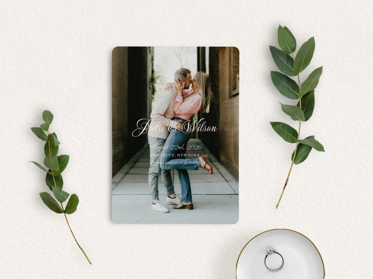 Save the Date Card with Optional Guest Addressing Service