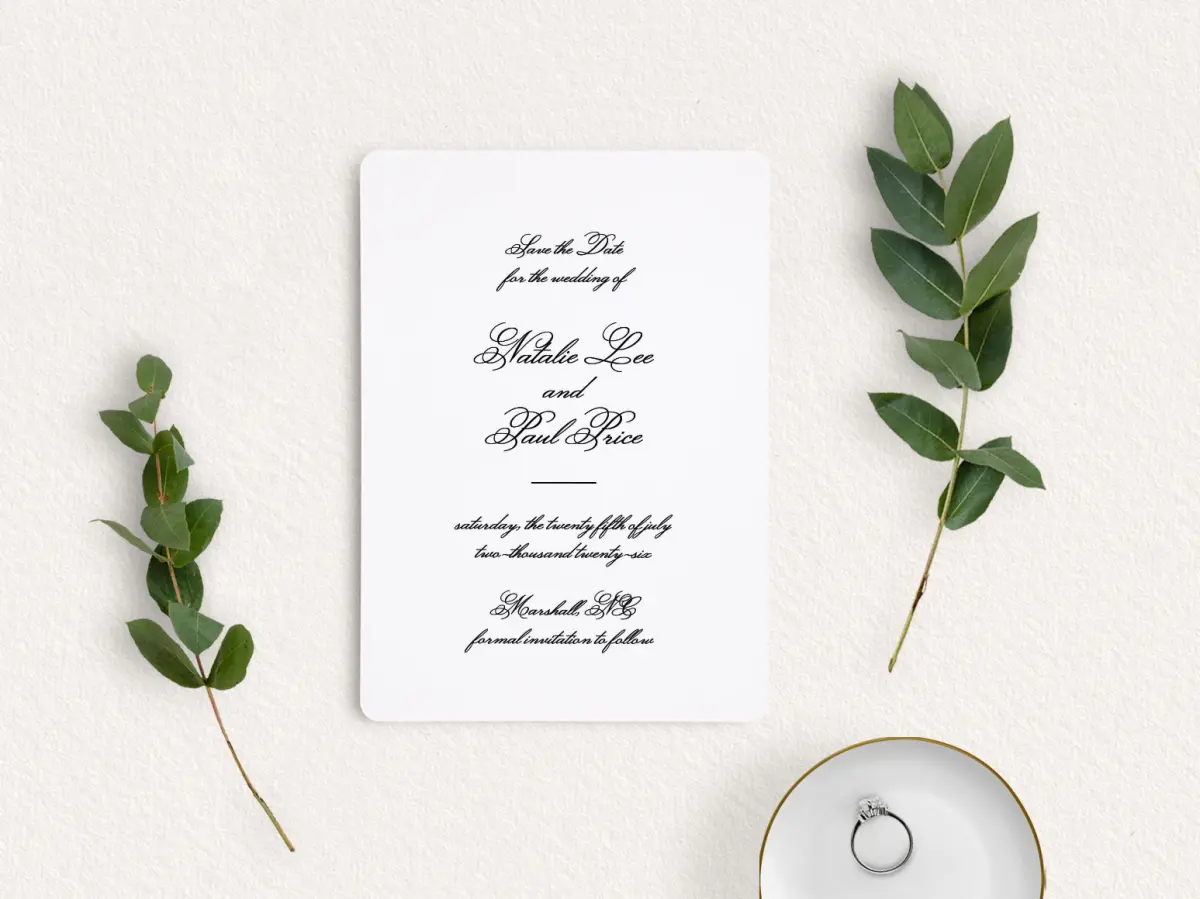 Save the Date Card with Optional Guest Addressing Service
