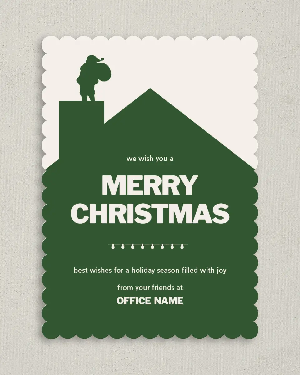 This is a 5" x 7" Christmas Card called Up on the Housetop printed in full color on Premium Smooth paper on Premium Smooth paper on Premium Smooth paper
