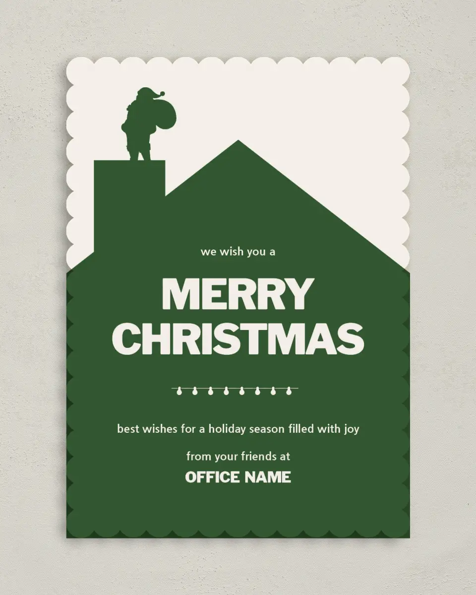 This is a 5" x 7" Christmas Card called Up on the Housetop printed in full color on Premium Smooth paper on Premium Smooth paper on Premium Smooth paper