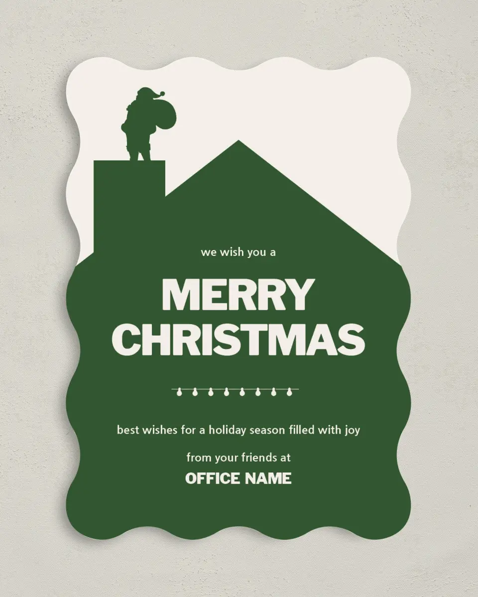 This is a 5" x 7" Christmas Card called Up on the Housetop printed in full color on Premium Smooth paper