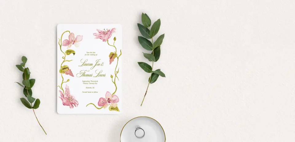 Save the Date Card with Optional Guest Addressing Service