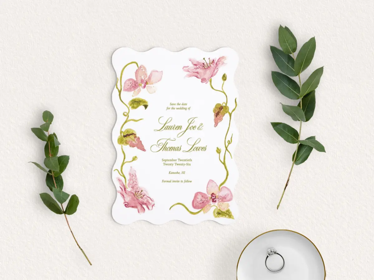 Save the Date Card with Optional Guest Addressing Service