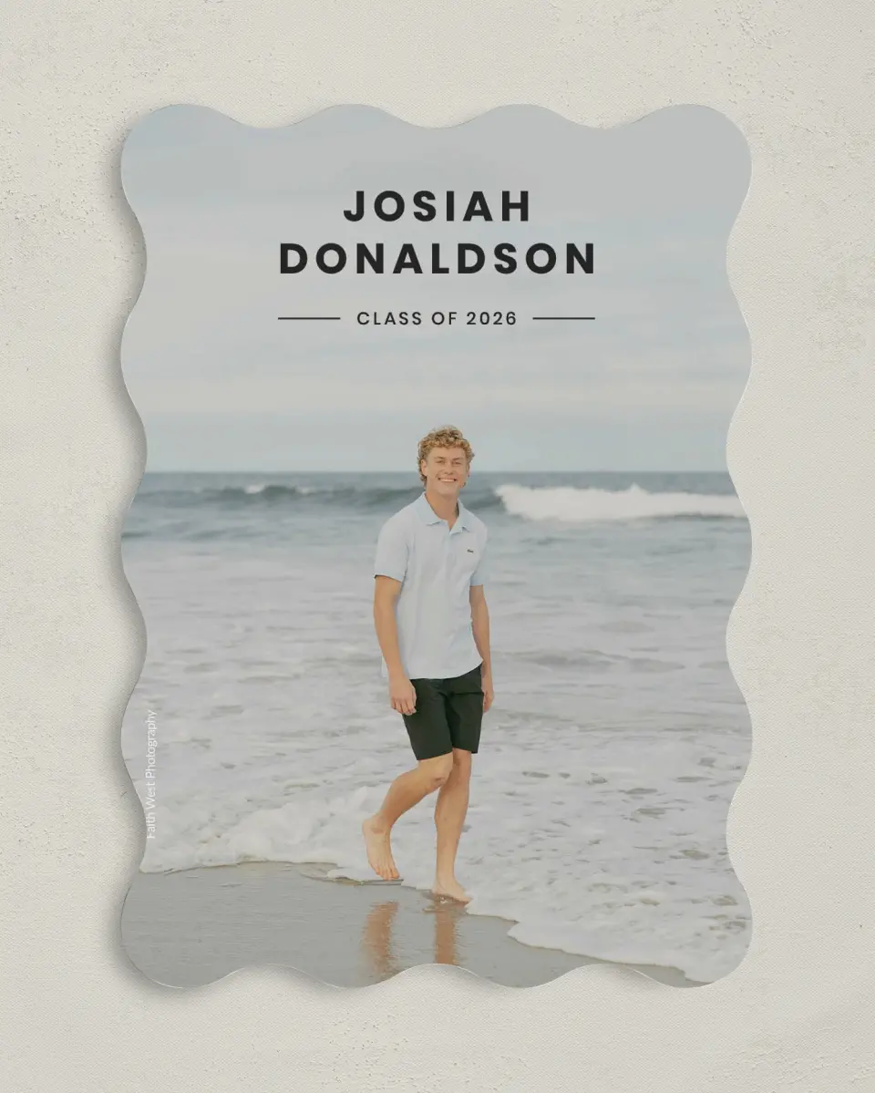 This is a 5" x 7" Graduation Announcement Card called Simple Stroll printed in full color on Premium Smooth paper