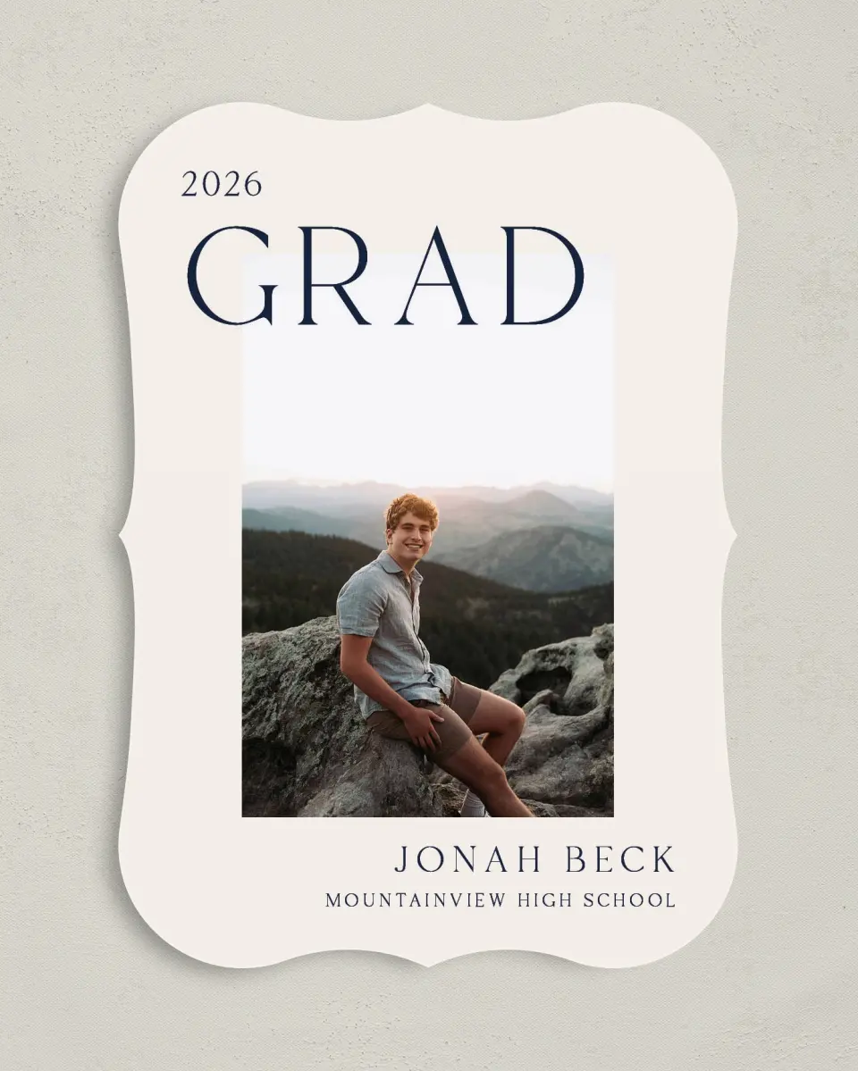 This is a 5" x 7" Graduation Announcement Card called We Did It printed in full color on Premium Smooth paper