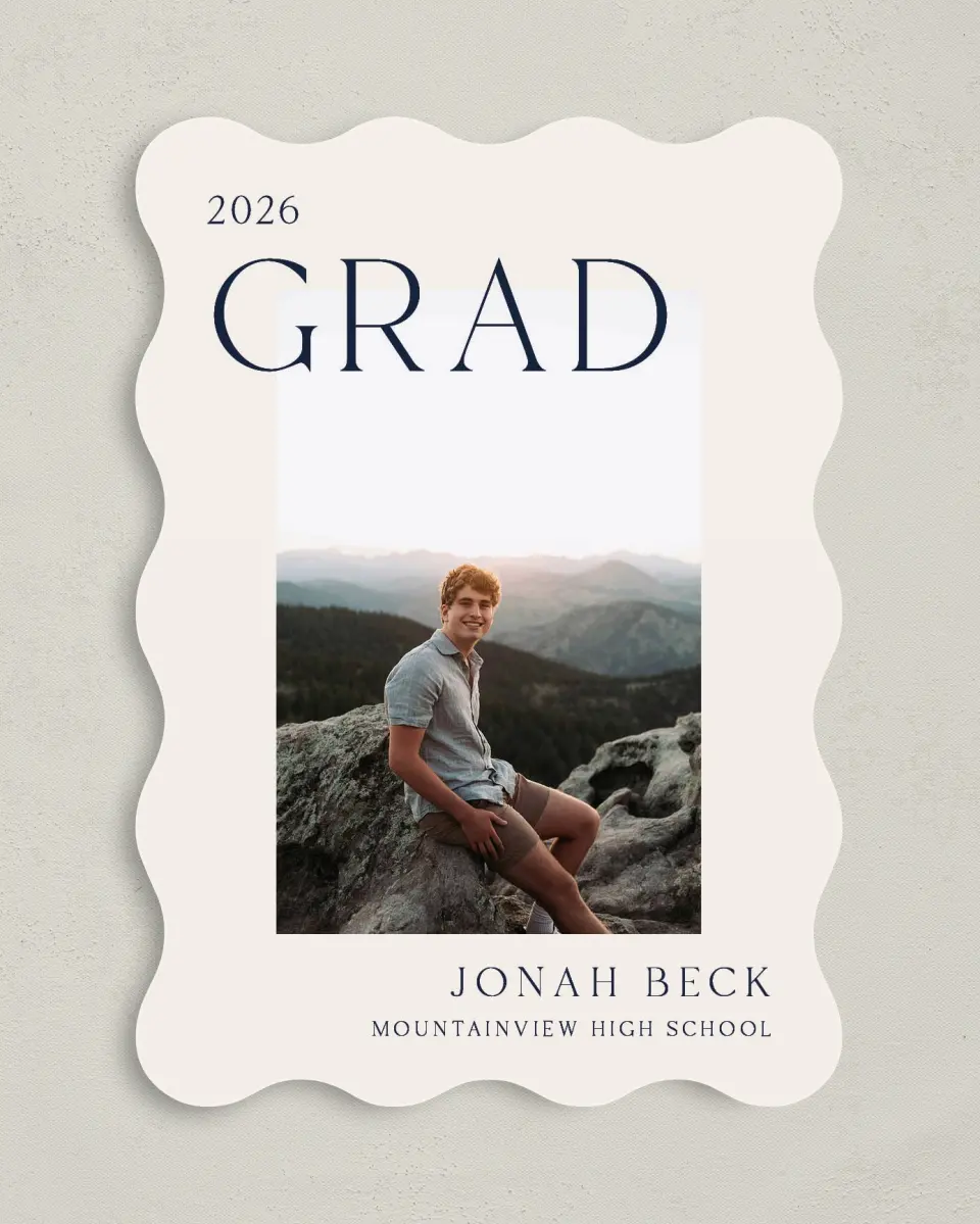 This is a 5" x 7" Graduation Announcement Card called We Did It printed in full color on Premium Smooth paper