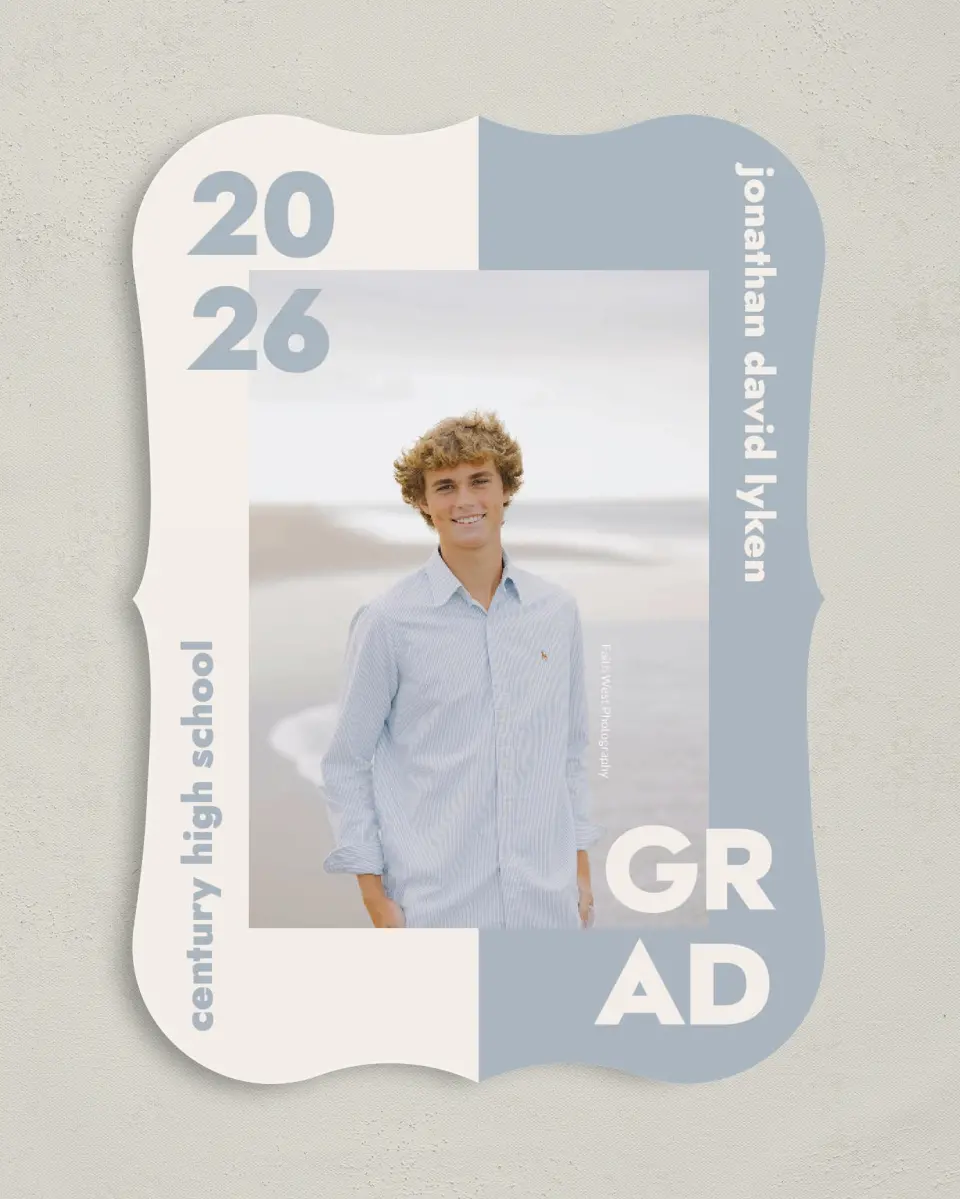 This is a 5" x 7" Graduation Announcement Card called Changing Chapters printed in full color on Premium Smooth paper