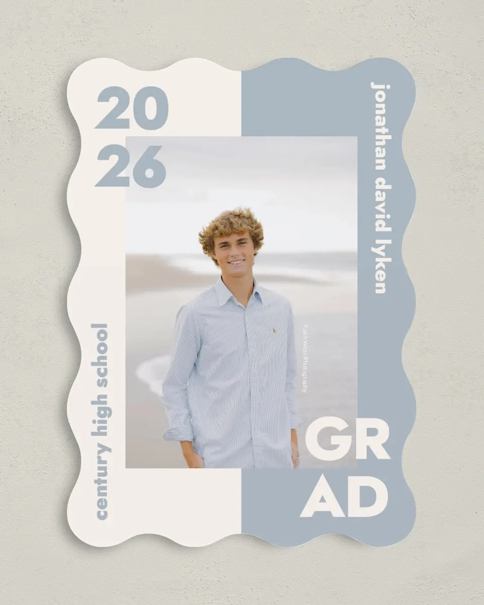 This is a 5" x 7" Graduation Announcement Card called Changing Chapters printed in full color on Premium Smooth paper