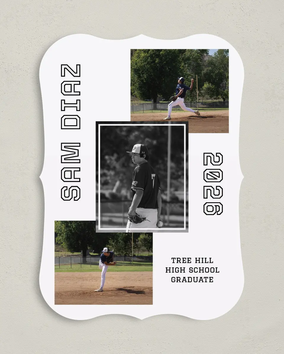 This is a 5" x 7" Graduation Announcement Card called Last Run printed in full color on Premium Smooth paper