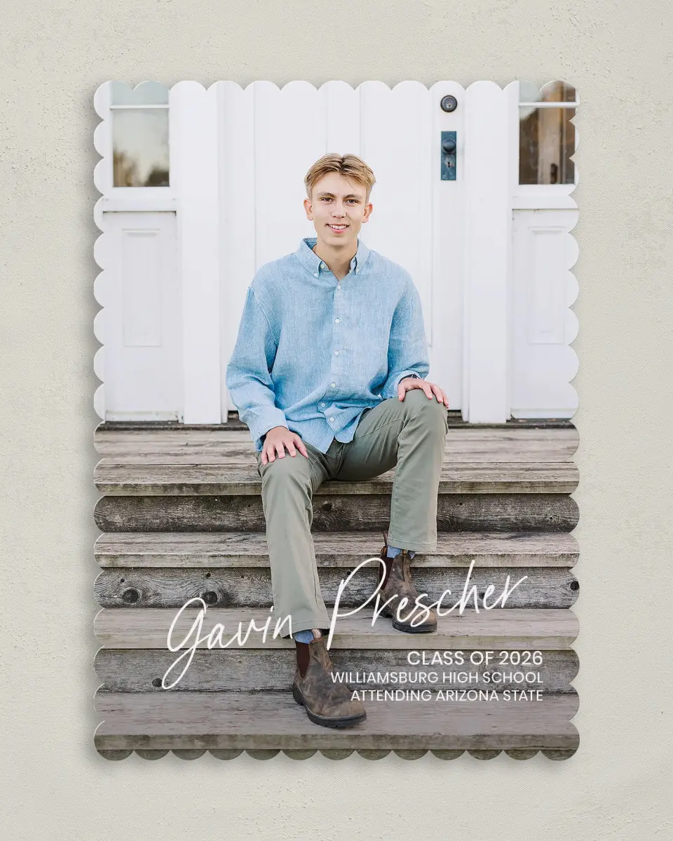 This is a 5" x 7" Graduation Announcement Card called Simple Grad printed in full color on Premium Smooth paper
