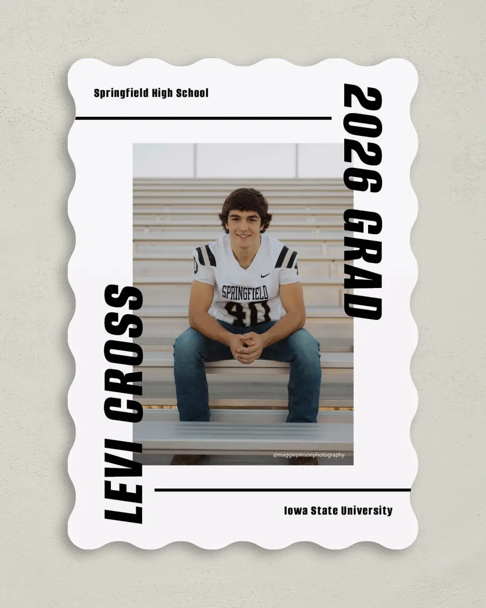This is a 5" x 7" Graduation Announcement Card called Go Long printed in full color on Premium Smooth paper