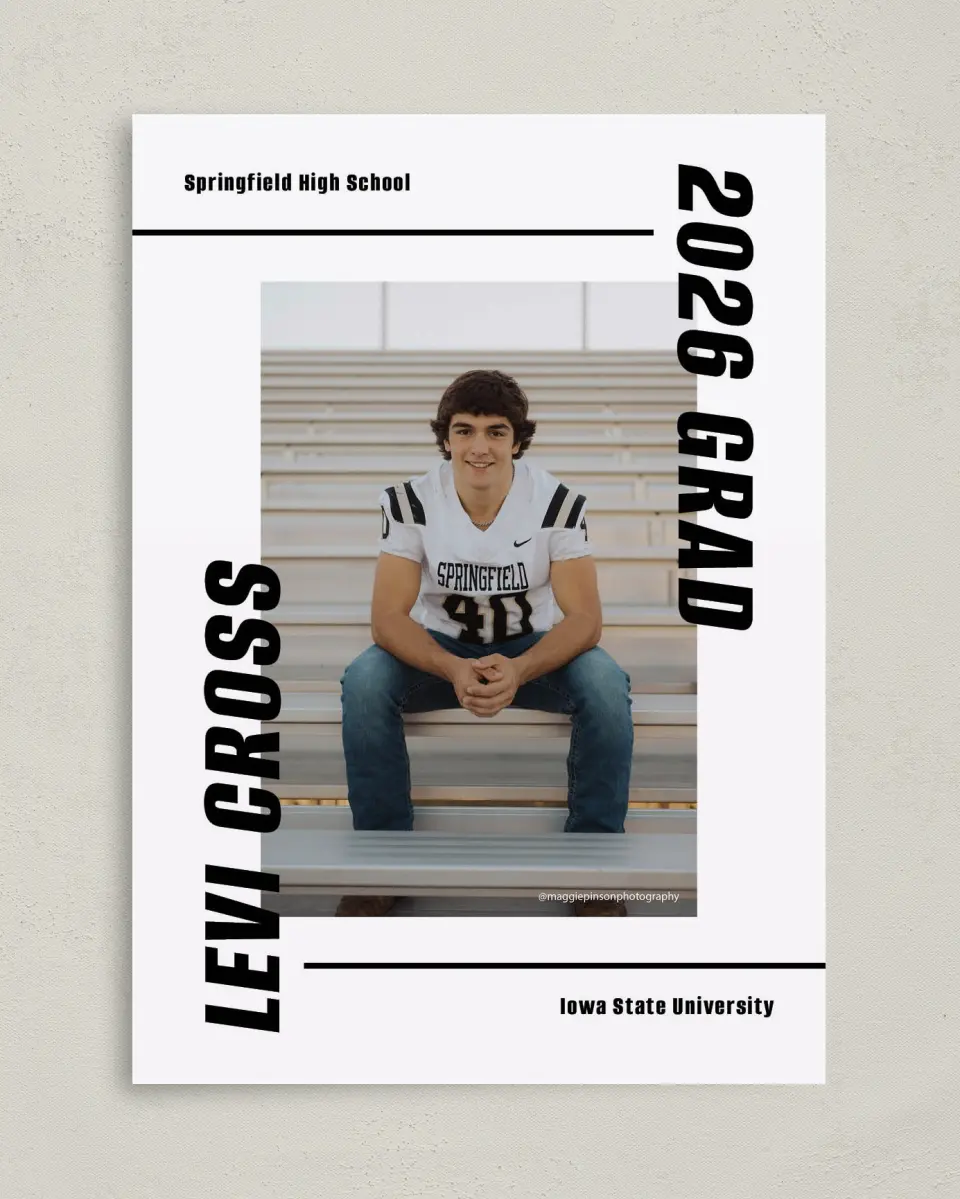 This is a 5" x 7" Graduation Announcement Card called Go Long printed in full color on Premium Smooth paper