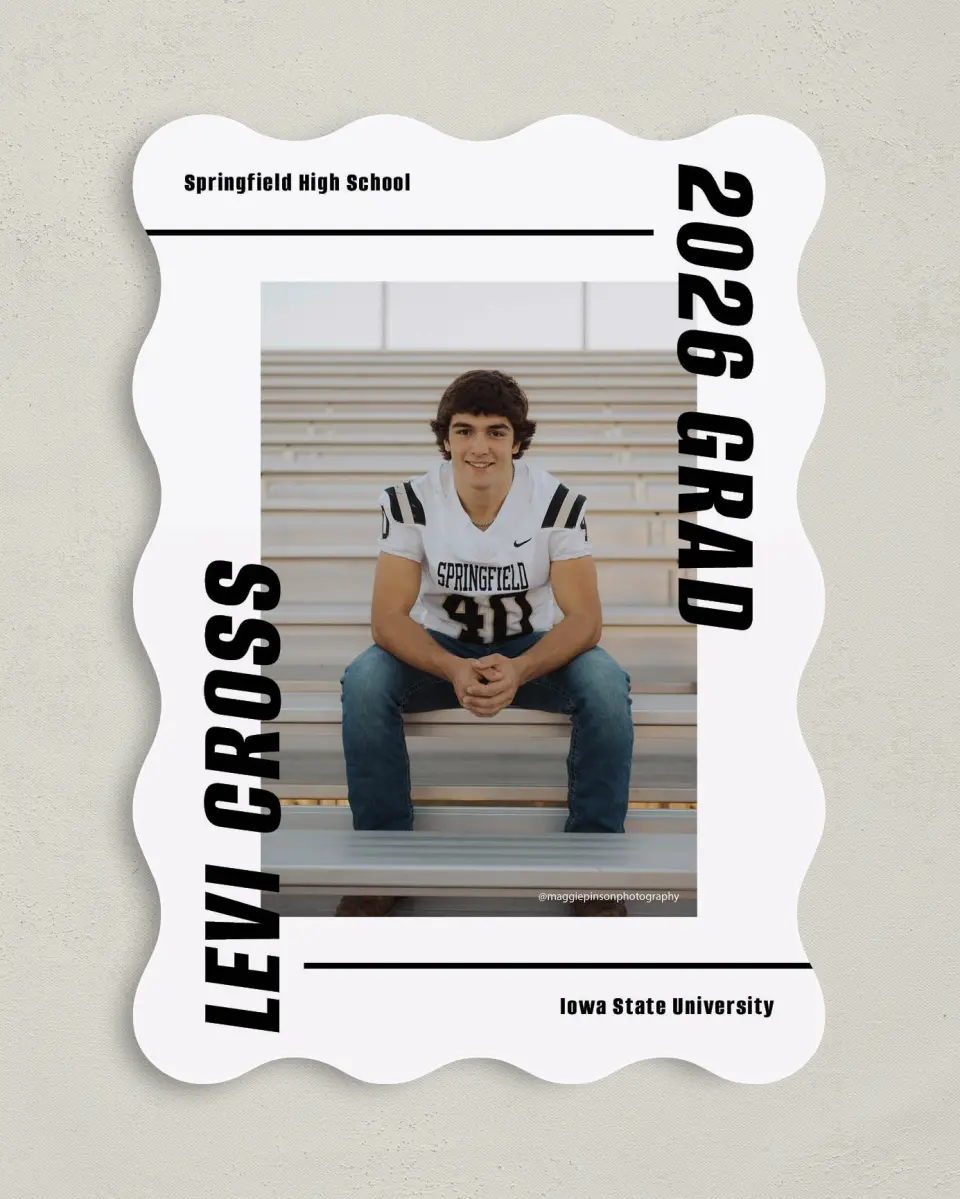 This is a 5" x 7" Graduation Announcement Card called Go Long printed in full color on Premium Smooth paper