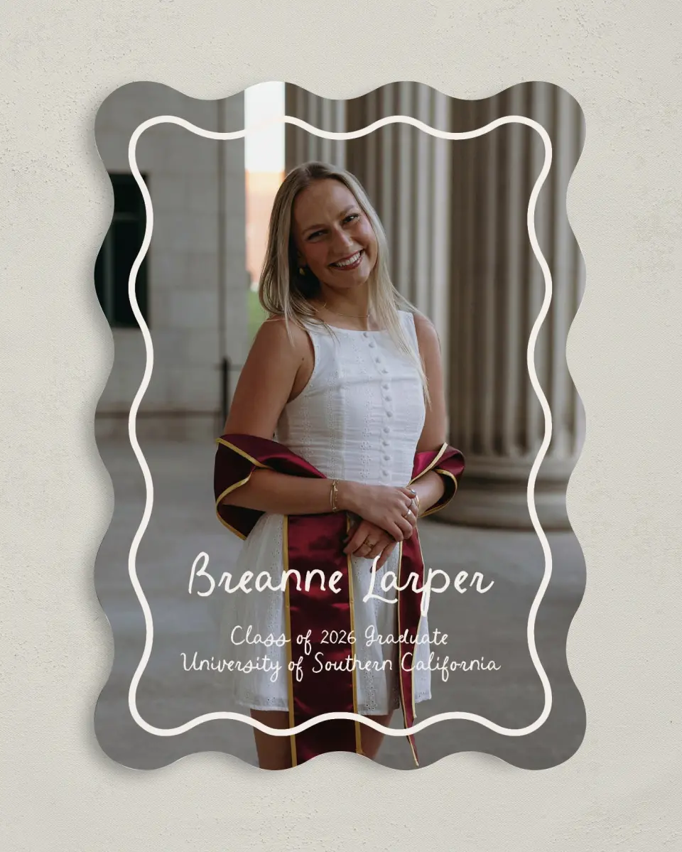 This is a 5" x 7" Graduation Announcement Card called Walking the Stage printed in full color on Premium Smooth paper
