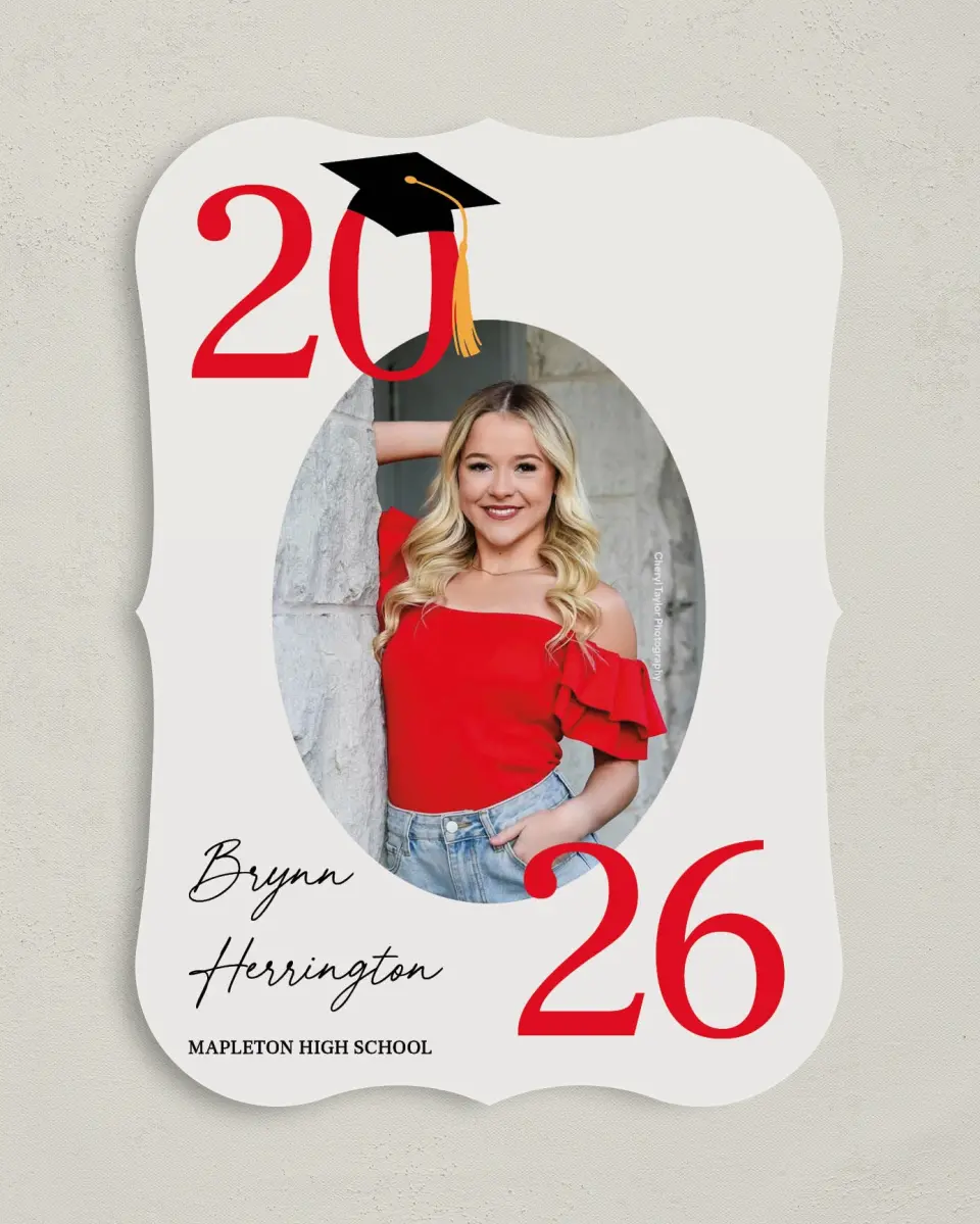 This is a 5" x 7" Graduation Announcement Card called True Success printed in full color on Premium Smooth paper