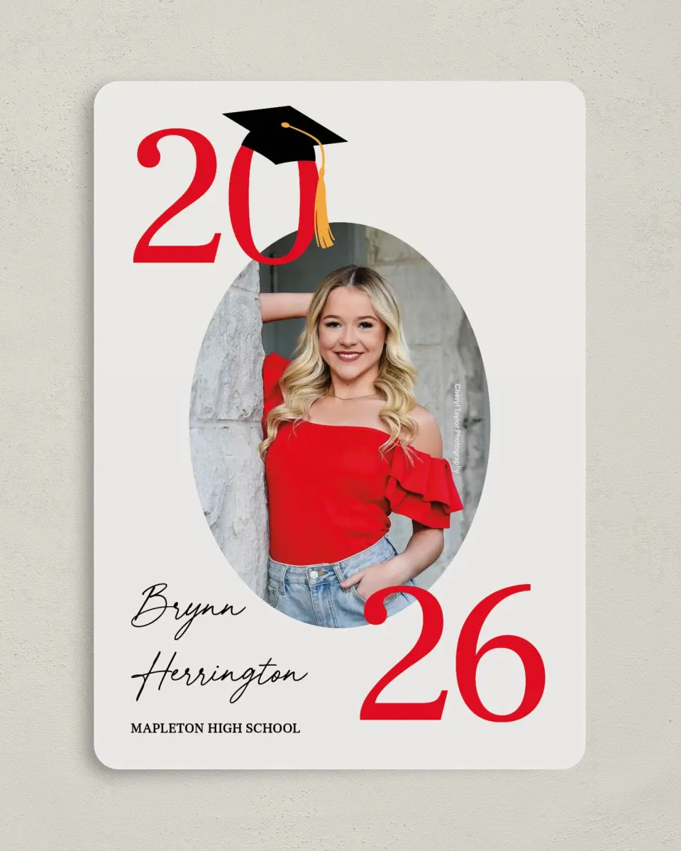This is a 5" x 7" Graduation Announcement Card called True Success printed in full color on Premium Smooth paper