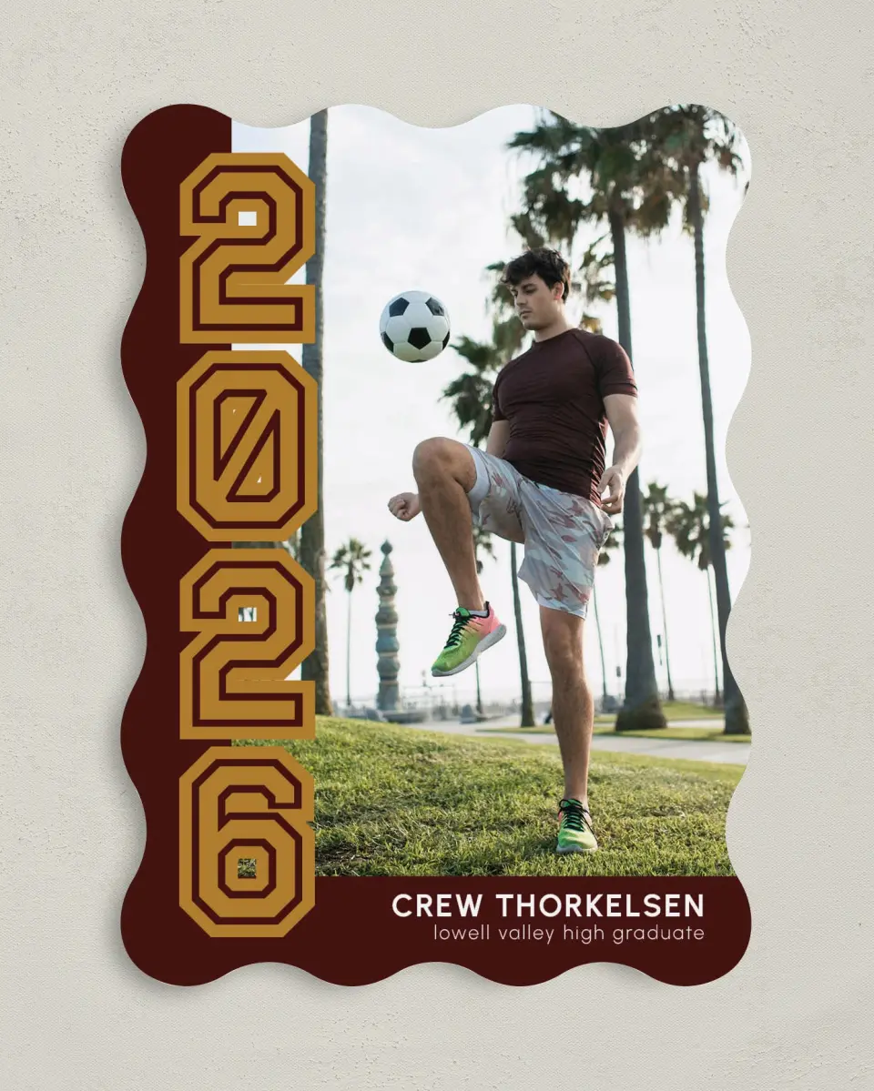 This is a 5" x 7" Graduation Announcement Card called Competitive Nature printed in full color on Premium Smooth paper