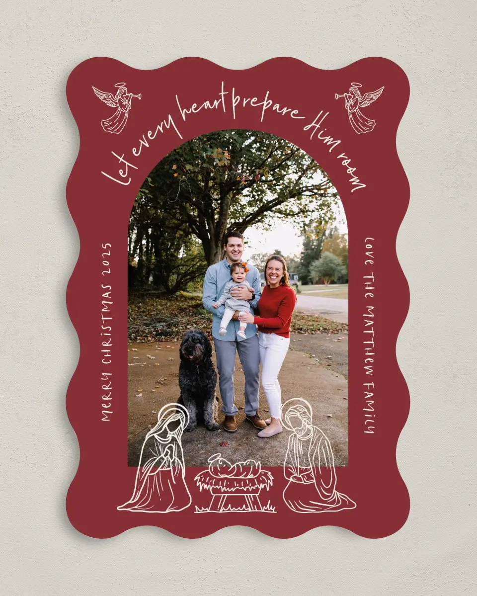 This is a 5" x 7" Christmas Card called Let Every Heart printed in full color on Premium Smooth paper