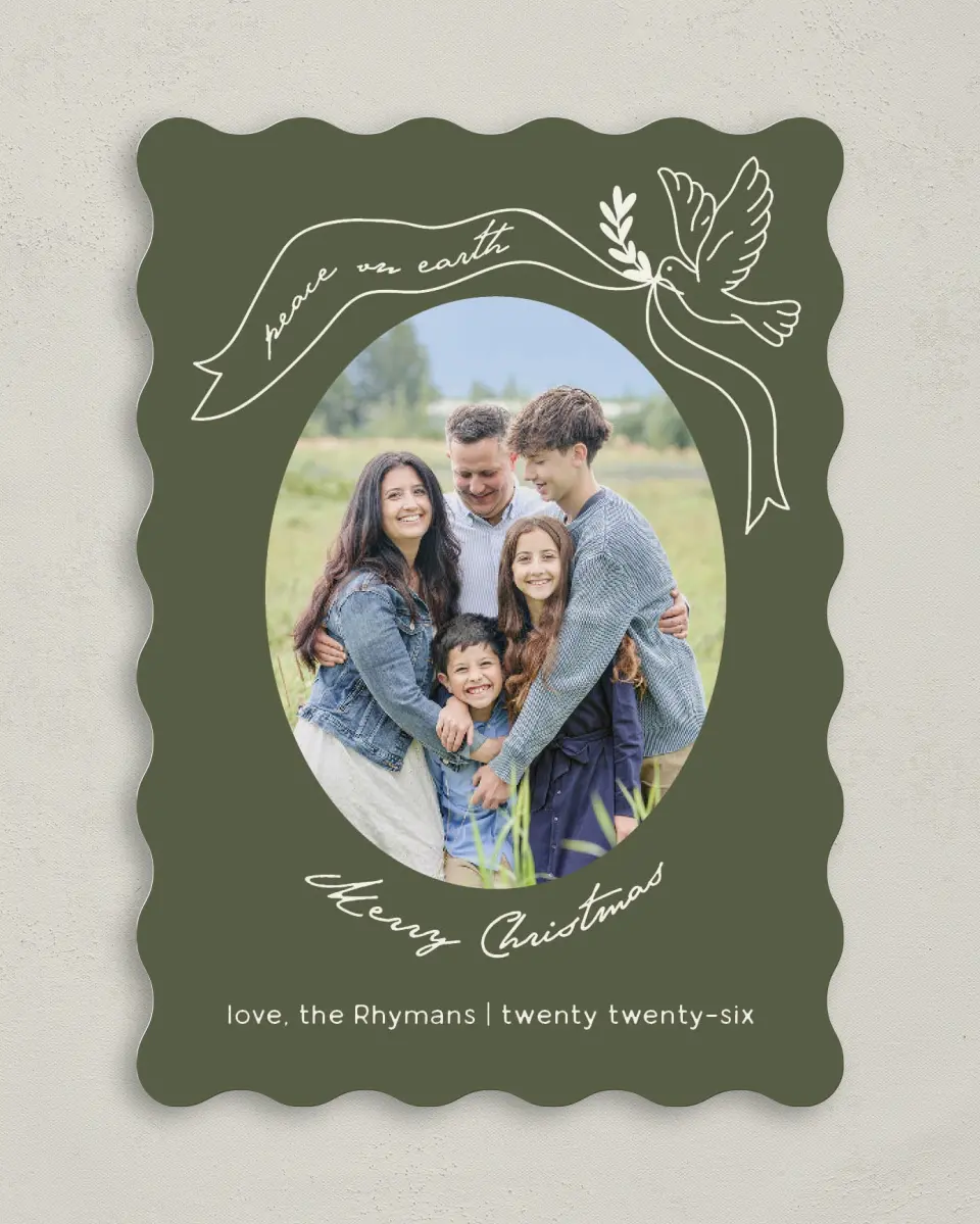 This is a 5" x 7" Christmas Card called Peace Be Still printed in full color on Premium Smooth paper