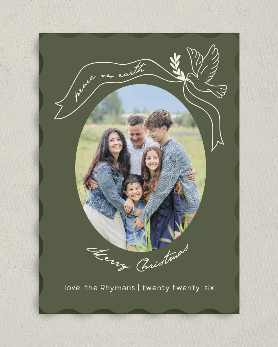 This is a 5" x 7" Christmas Card called Peace Be Still printed in full color on Premium Smooth paper