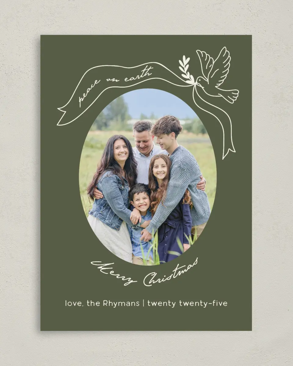 This is a 5" x 7" Christmas Card called Peace Be Still printed in full color on Premium Smooth paper