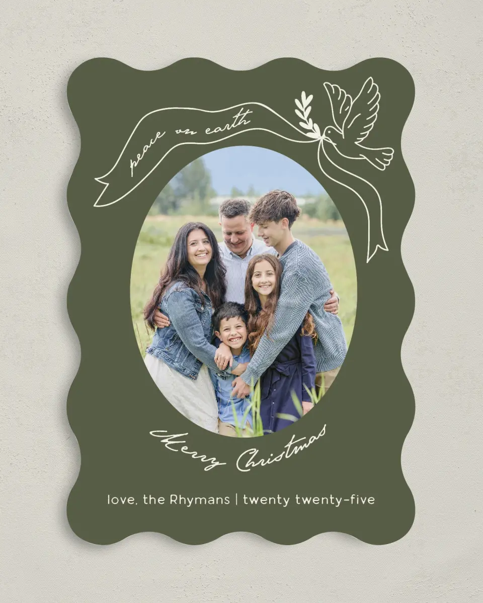 This is a 5" x 7" Christmas Card called Peace Be Still printed in full color on Premium Smooth paper