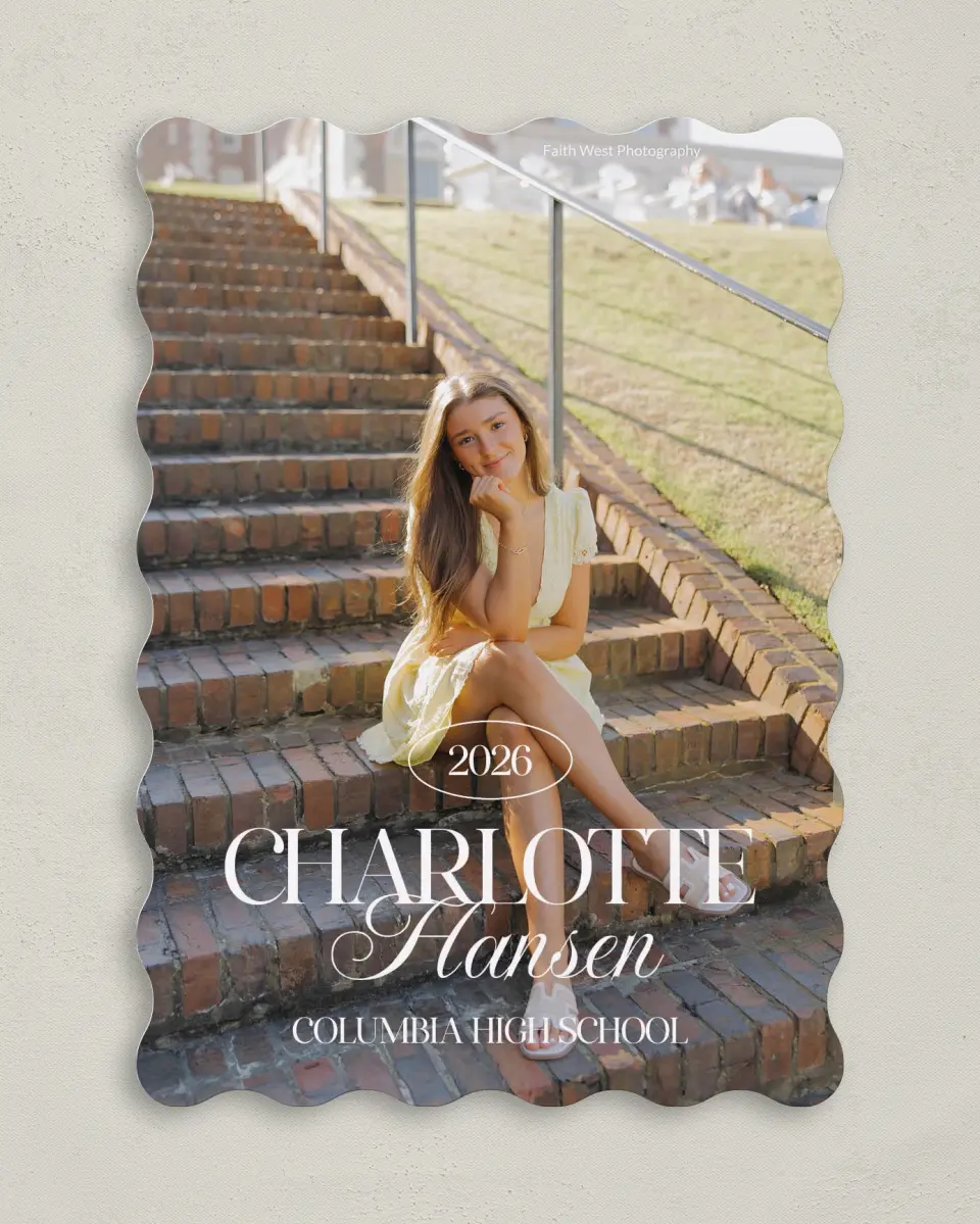 This is a 5" x 7" Graduation Announcement Card called Retro Grad printed in full color on Premium Smooth paper
