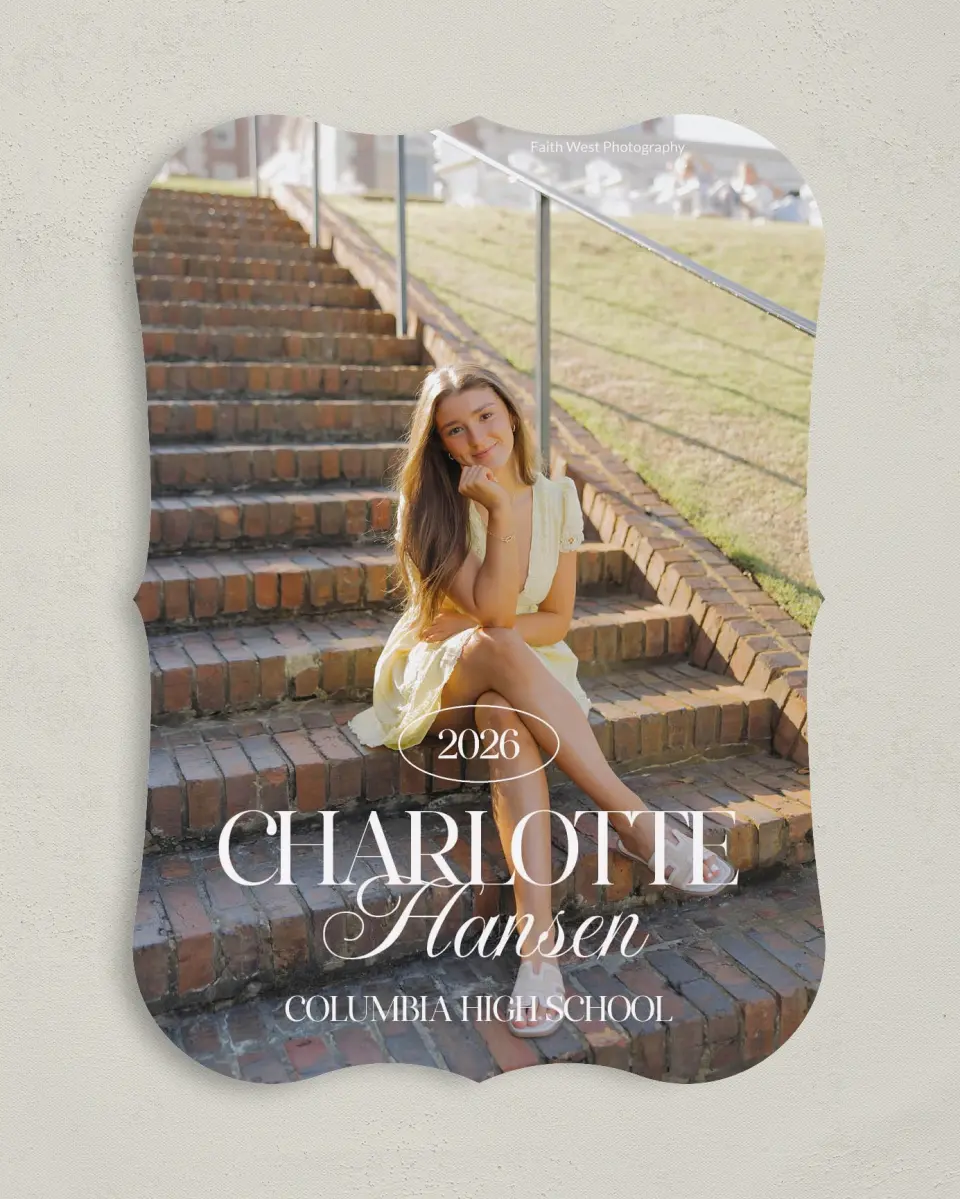 This is a 5" x 7" Graduation Announcement Card called Retro Grad printed in full color on Premium Smooth paper