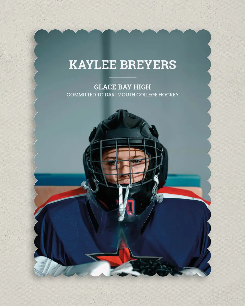 This is a 5" x 7" Graduation Announcement Card called Sports Graduate printed in full color on Premium Smooth paper