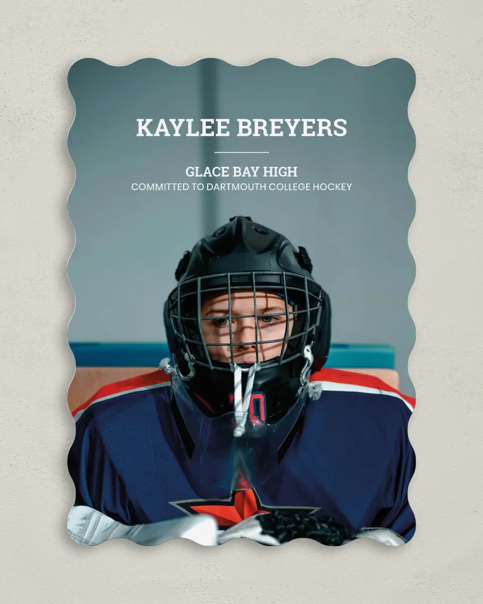 This is a 5" x 7" Graduation Announcement Card called Sports Graduate printed in full color on Premium Smooth paper
