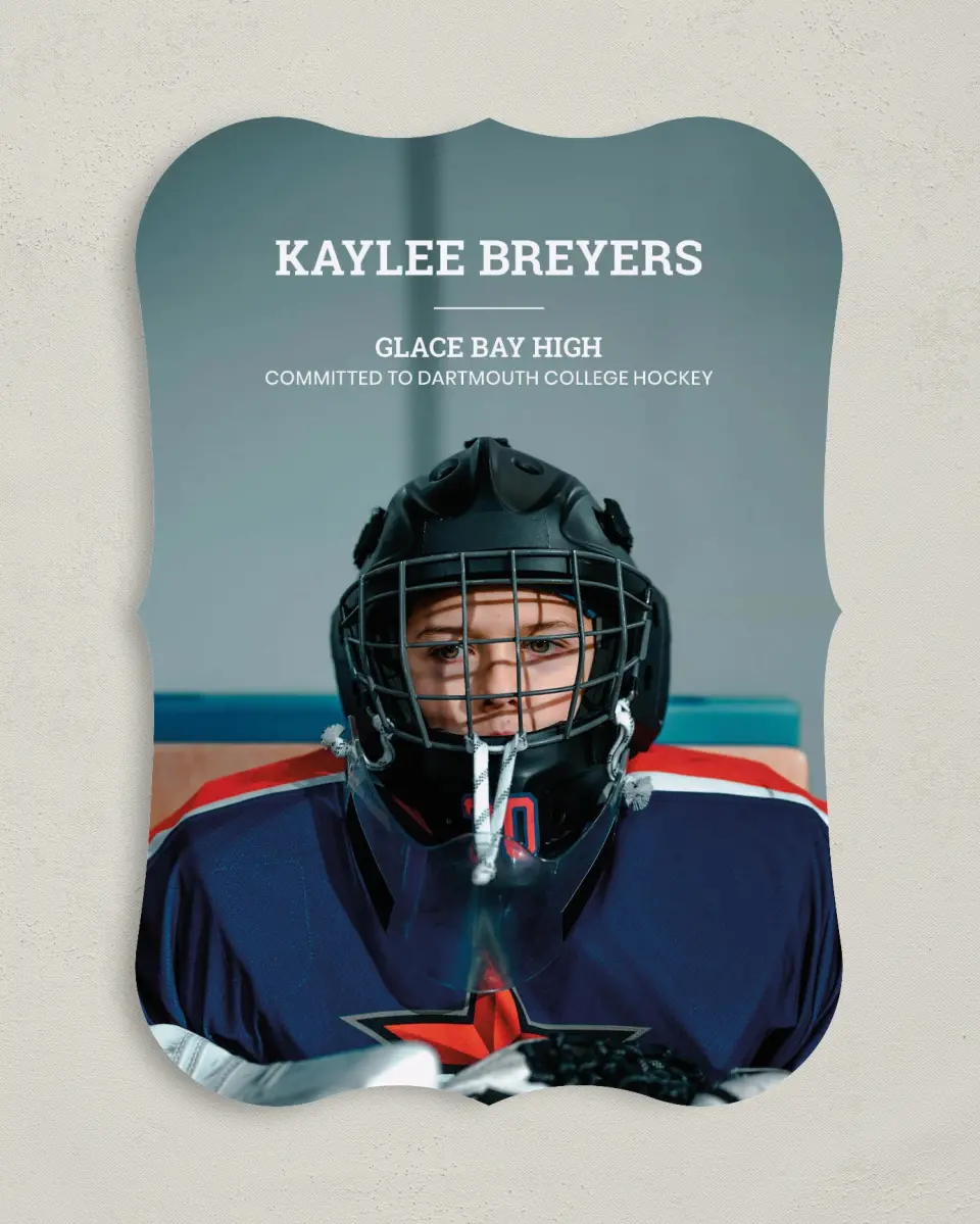 This is a 5" x 7" Graduation Announcement Card called Sports Graduate printed in full color on Premium Smooth paper