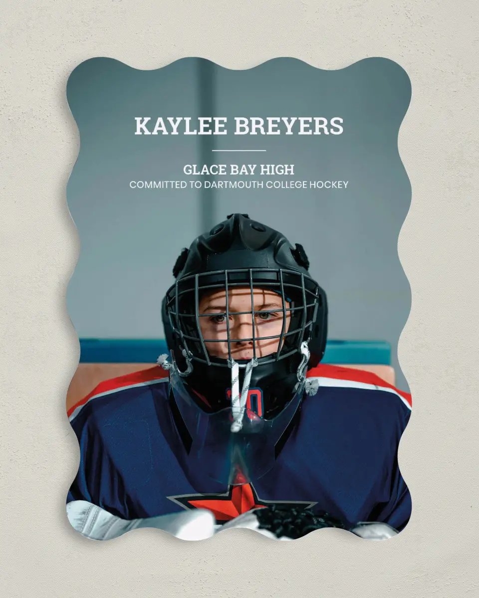 This is a 5" x 7" Graduation Announcement Card called Sports Graduate printed in full color on Premium Smooth paper
